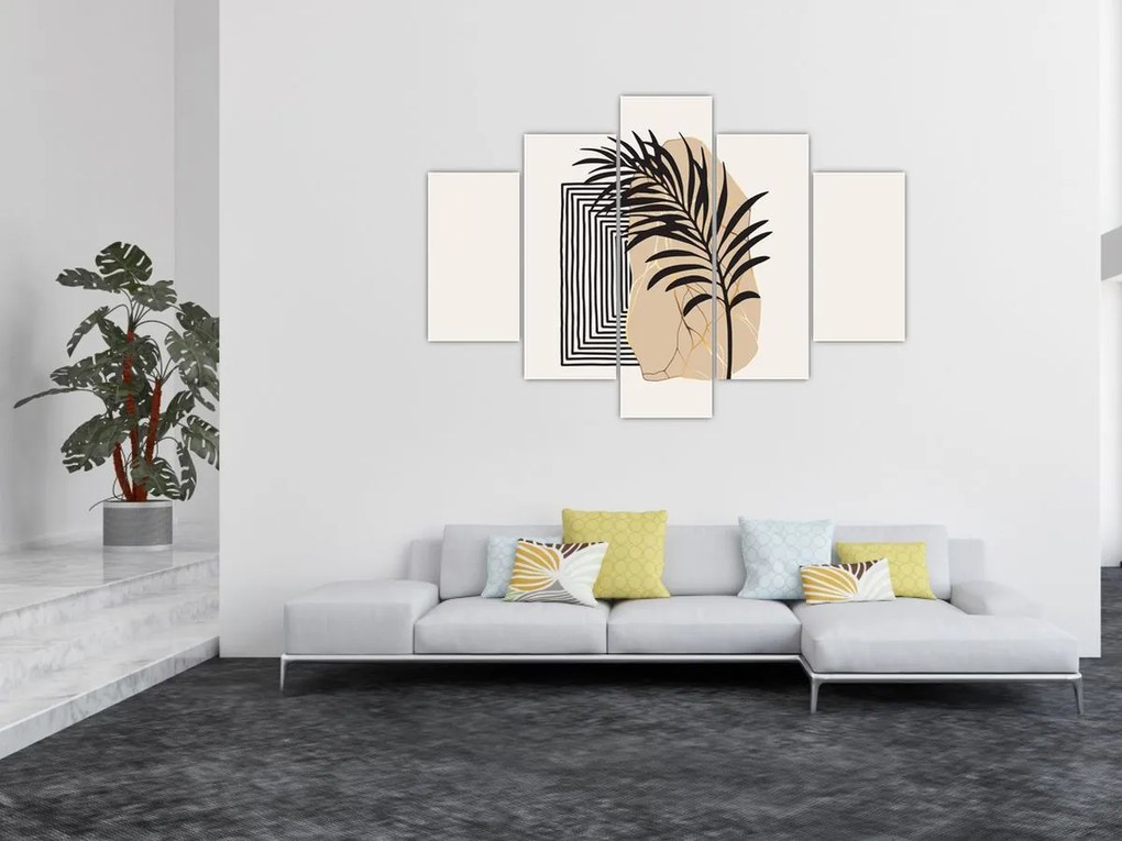 Kép - Absztrakció trópusi levelekkel N⁰3 (150x105 cm)