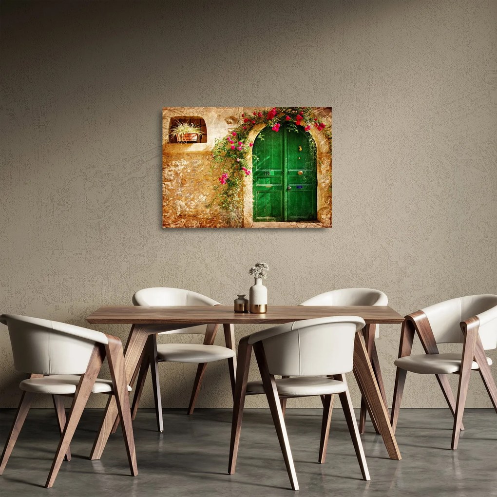 Egy régi ajtó képe (üvegen) (70x50 cm)