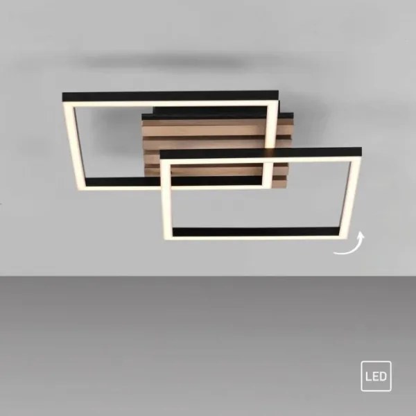 JUST LIGHT. 14053-79 - LED mennyezeti lámpatest AKUSTIKA LED/15W/230V tölgy/fekete