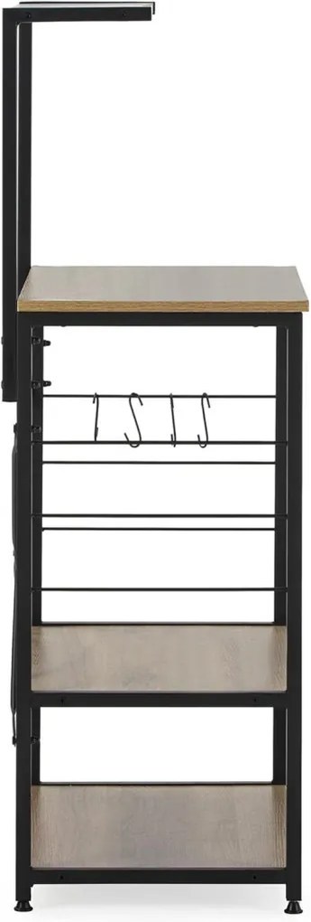 Intenso Home 4 szintes konyhai tároló polc 60 x 123cm, sonoma tölgy | Univerzális tároló állvány fém lábakkal