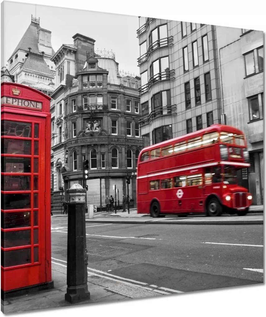 Vászonkép 80x80 Piros busz