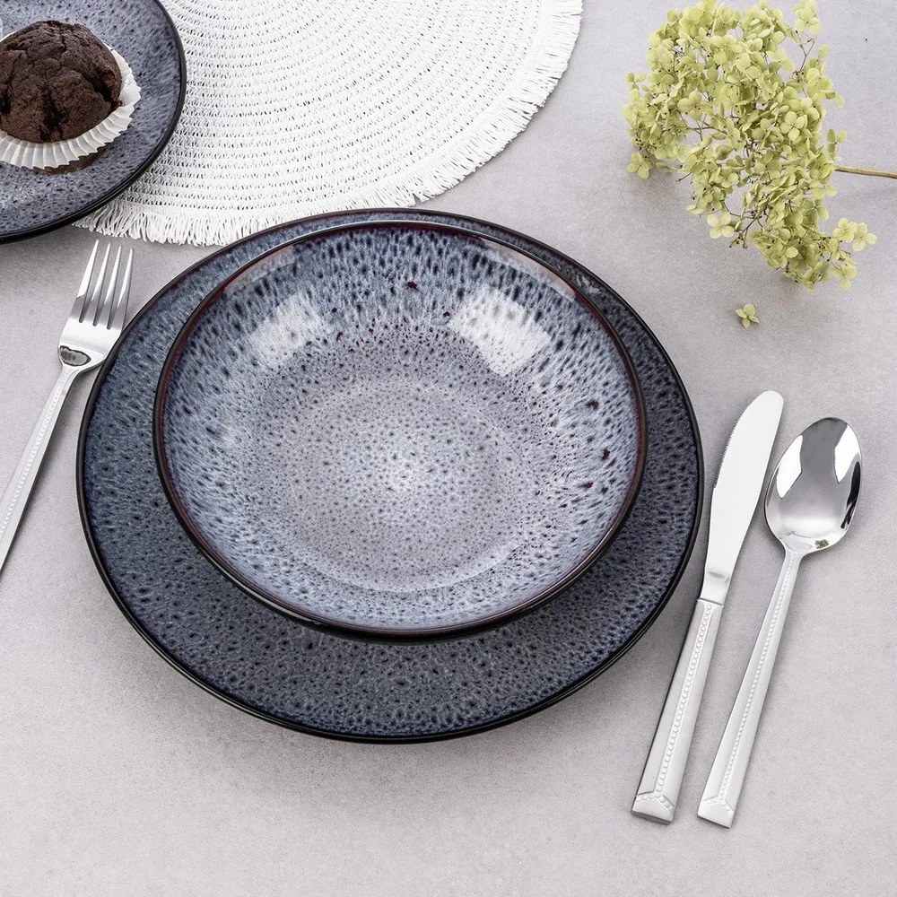 Ezüstszínű rozsdamentes acél evőeszköz készlet 24 db-os Bright – Orion