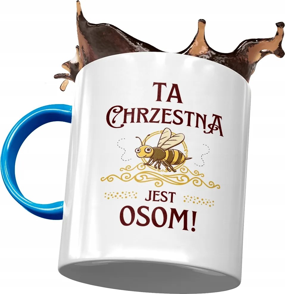 Kék Bögre Keresztanyának Születésnapra Ajándék Nyomtatott Fotóval