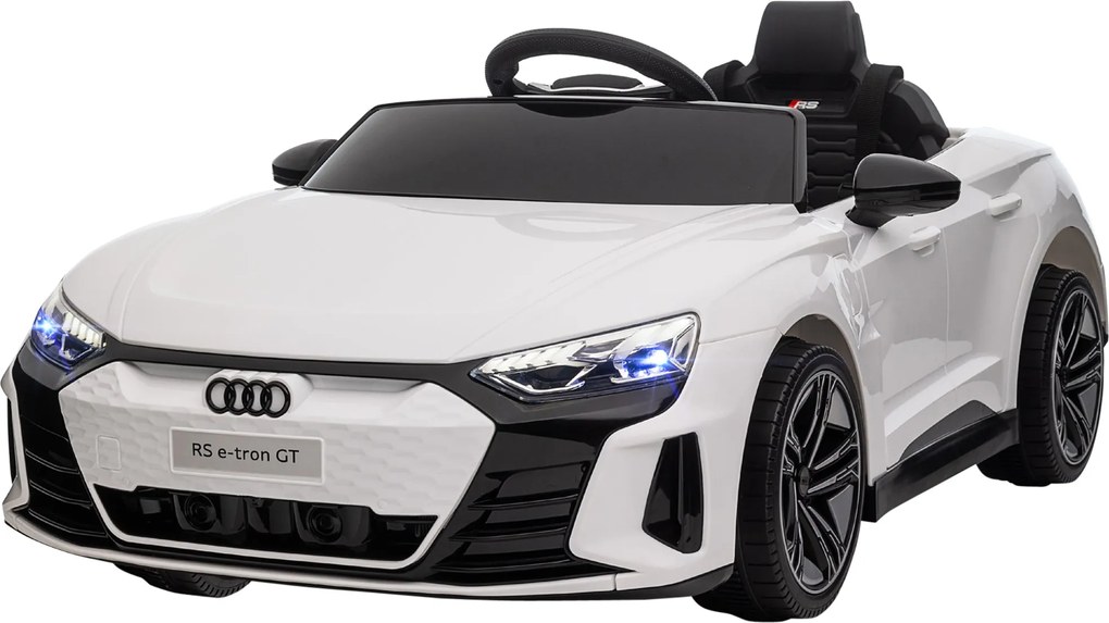 HOMCOM Gyerek Elektromos Autó 12V, 2.4 GHz Távirányítóval, 2 Motorral, 4 Rugós Kerekű Gyermekjármű, Kürt, Fények, Zene, Lágy Indítás, Tanulókerék 3-5