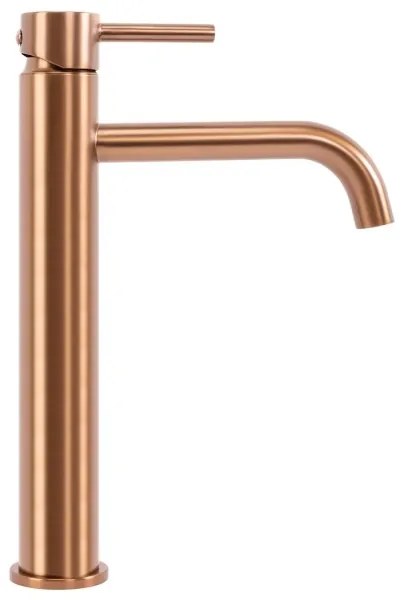 REA-B1114 - LUNGO 28 cm-es mosdócsaptelep, szálcsiszolt réz