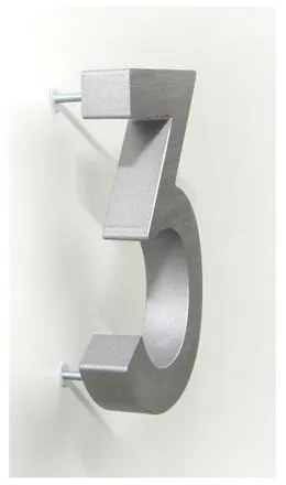 Alumínium "2" házszám, 3D, köszörült felület