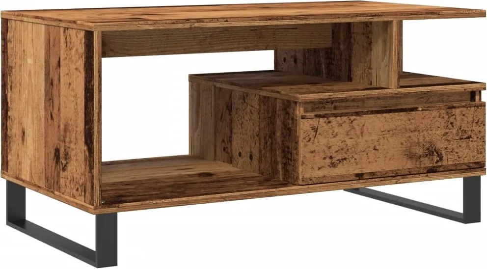 vidaXL antik fa színű szerelt fa dohányzóasztal 90 x 49 x 45 cm