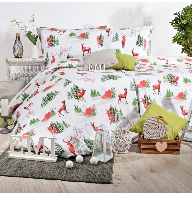 EMI Loplant karácsonyi pamut ágyneműhuzat, A standard egyszemélyes ágy szett tartalma: 1x 140x200 + 1x 70x90