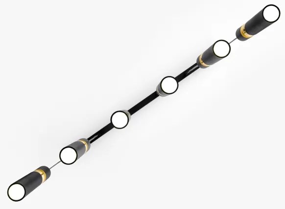 Jupiter 2005 - Csillár zsinóron ALAS 6xGU10/10W/230V fekete/arany