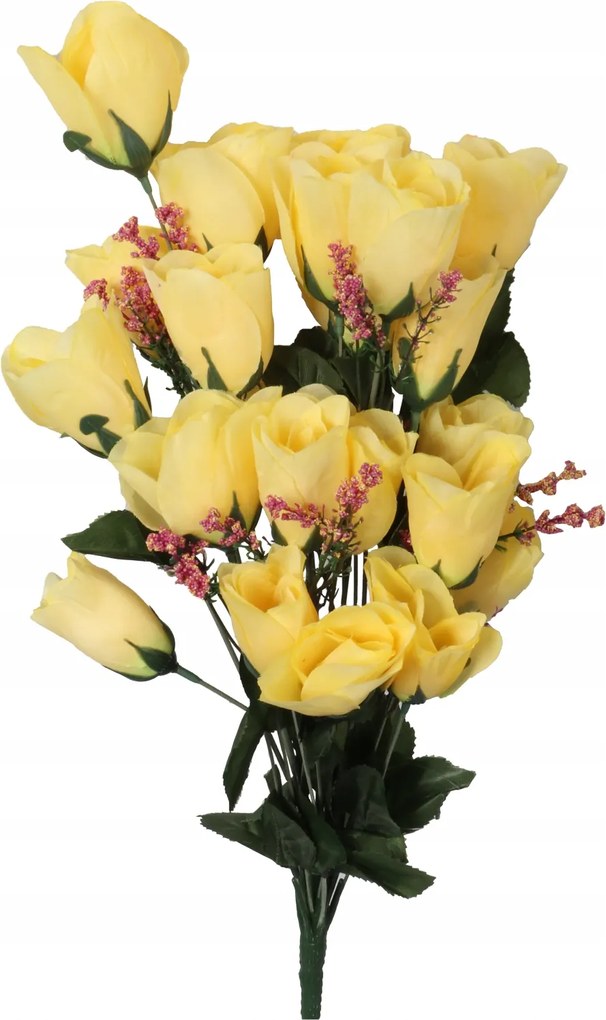 24 rózsás csokor sárga kiegészítőkkel