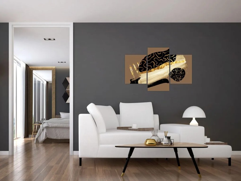 Kép - Absztrakció aranybarna N⁰3 (90x60 cm)