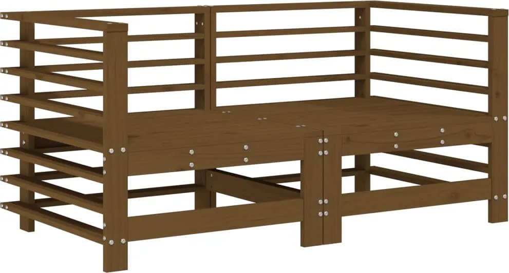 vidaXL 2 db mézbarna tömör fenyőfa kerti sarokkanapé