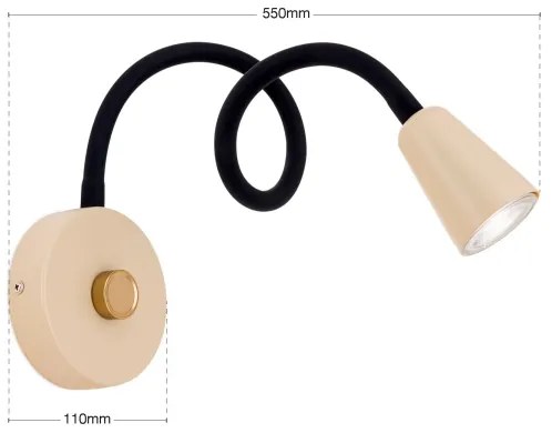 Orion - dimmelhető flexibilis fali lámpa DOTTY 1xGU10/10W/230V bézs/fekete