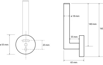 Sapho - X-ROUND WC-papír tartó 16,5 cm fekete