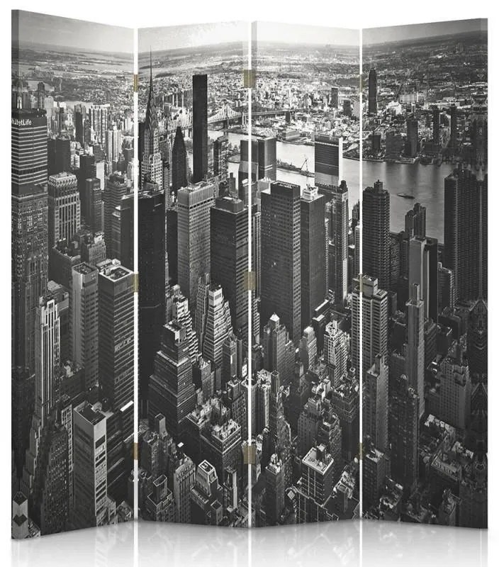 Gario Paraván Manhattan fekete-fehér színben Méret: 145 x 170 cm, Kivitelezés: Klasszikus paraván