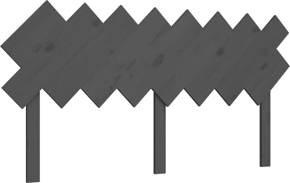 vidaXL szürke tömör fenyőfa ágyfejtámla 159,5x3x80,5 cm