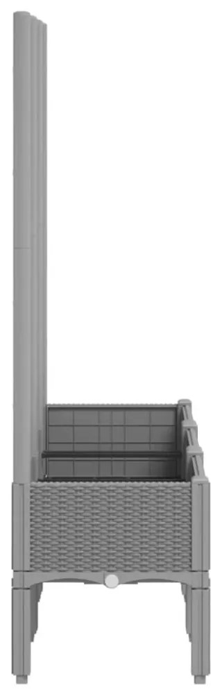 világosszürke PP rácsos kerti ültetőláda 120 x 40 x 142 cm