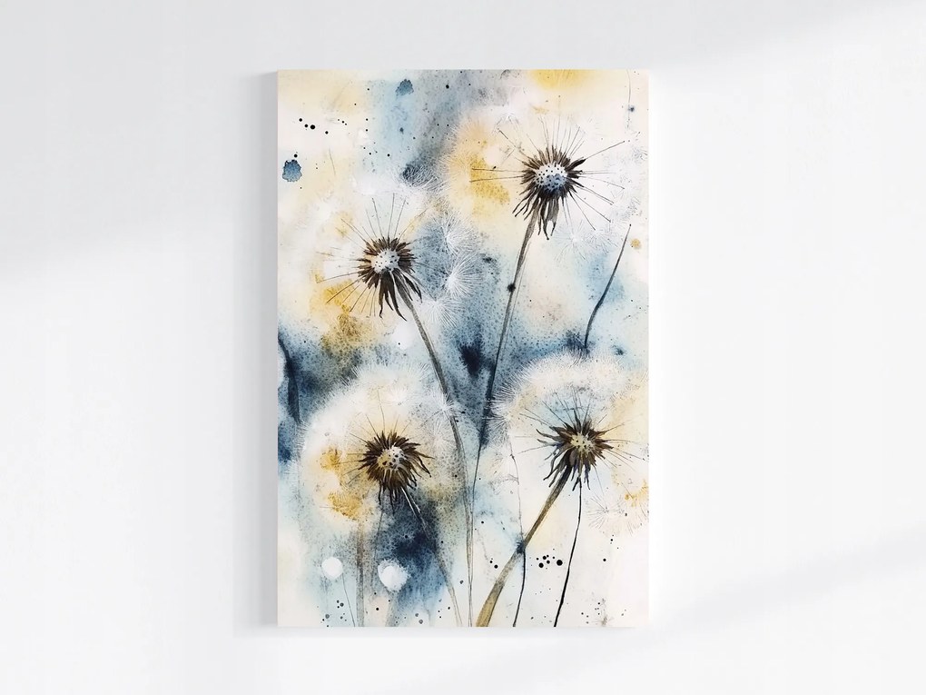 Vászonkép Canvas Akvarell Természet Tavasz Virágok Pitypang 40x60