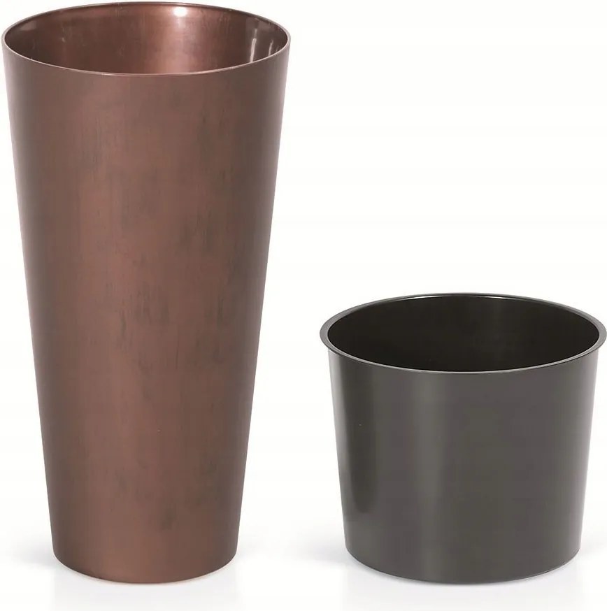 Virágcserép Tubus Effect patinás acél 15 cm