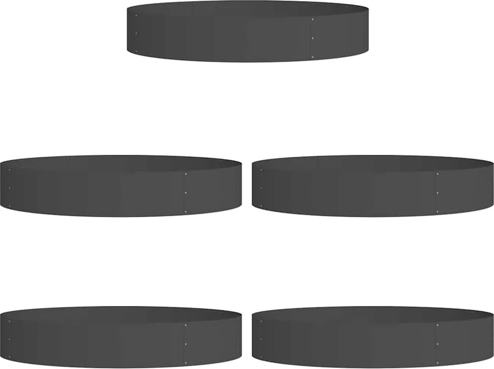 vidaXL Ültető gyűrű 5 pcs Fekete 120 x 120 x 20 cm
