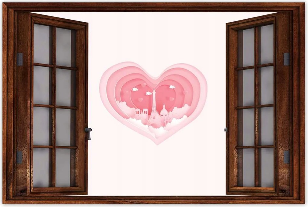 Poszterek 90x60 Szerelmes Párizs Rózsaszín