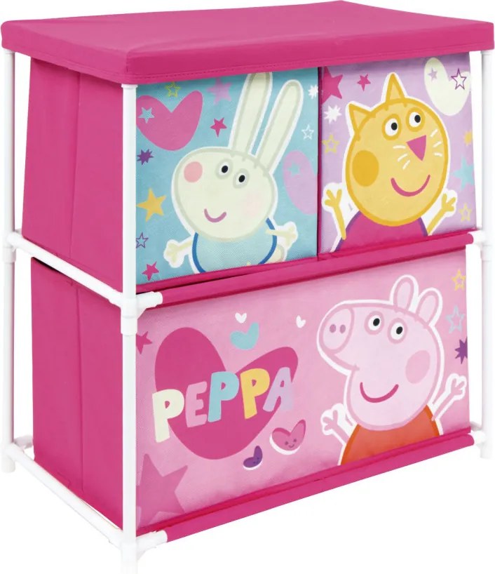 Peppa malac Friends játéktároló állvány 3 rekeszes 53x30x60 cm