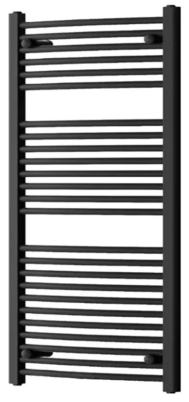 Egyenes törölközőszárító radiátor 1200x600 mm fekete