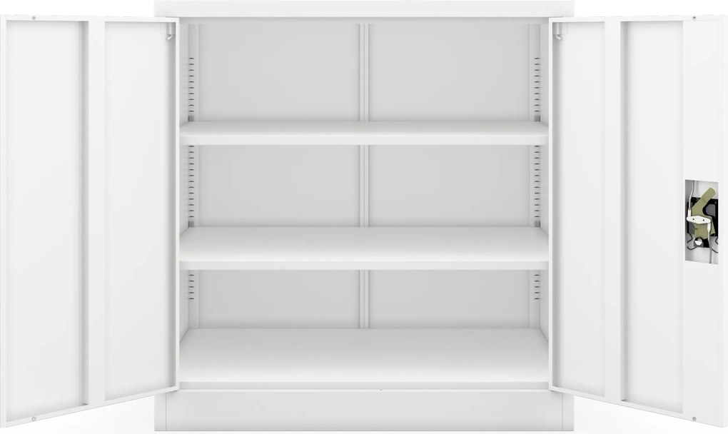 Fém irodai és műhelyszekrény fehér BEATA D600 900 x 930 x 600 mm