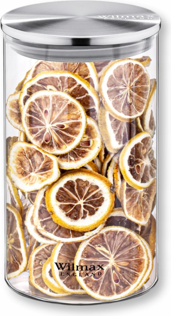 Üveg tároló tartály fedéllel Wilmax 1100 ml Élelmiszer Sütemény Kásák