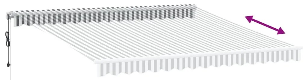 antracitszürke-fehér LED-es automata napellenző 400 x 350 cm
