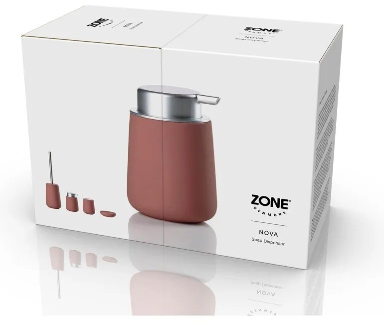 Világospiros porcelán szappanadagoló 250 ml Nova – Zone