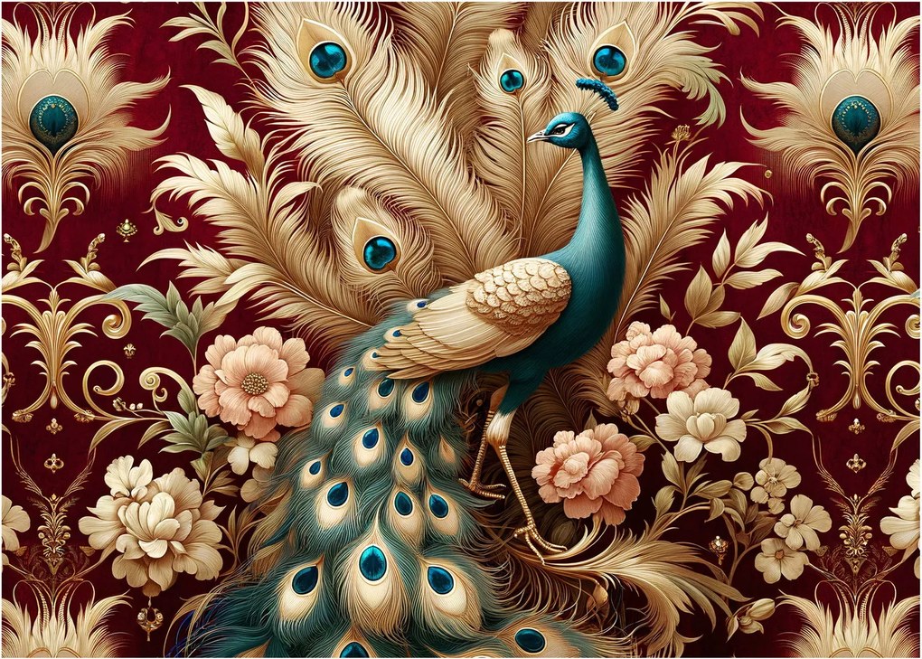 Kép – Elegáns páva (70x50 cm)