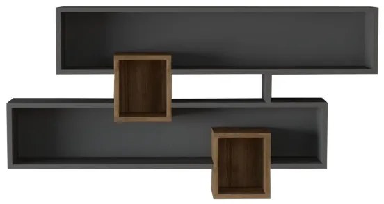Fali polc KAREN 120x72,2 cm antracit/barna
