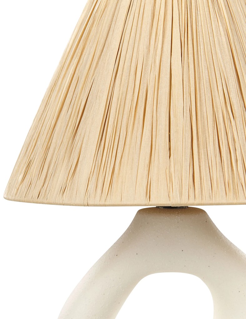 Fehér kerámia asztali lámpa BARBAS Beliani