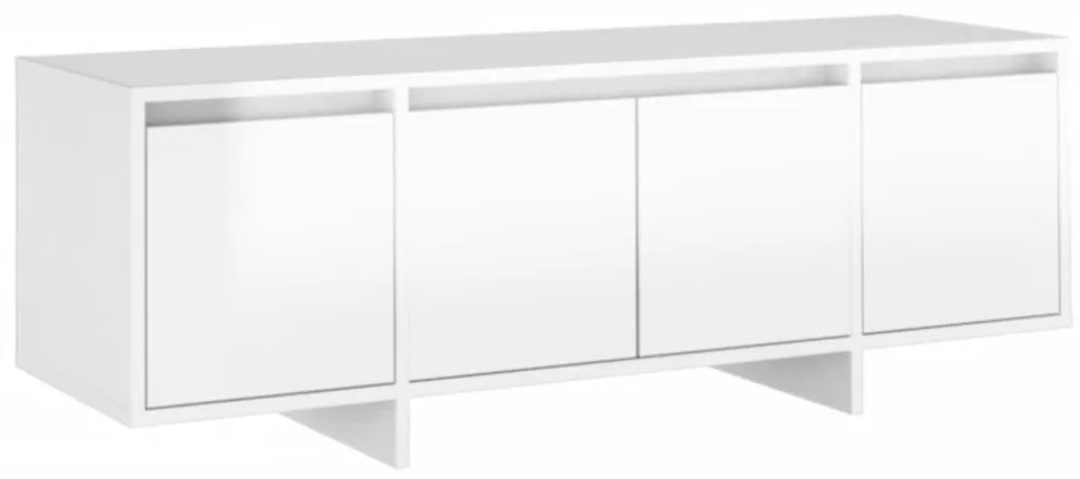 magasfényű fehér szerelt fa TV-szekrény 120x30x40,5 cm