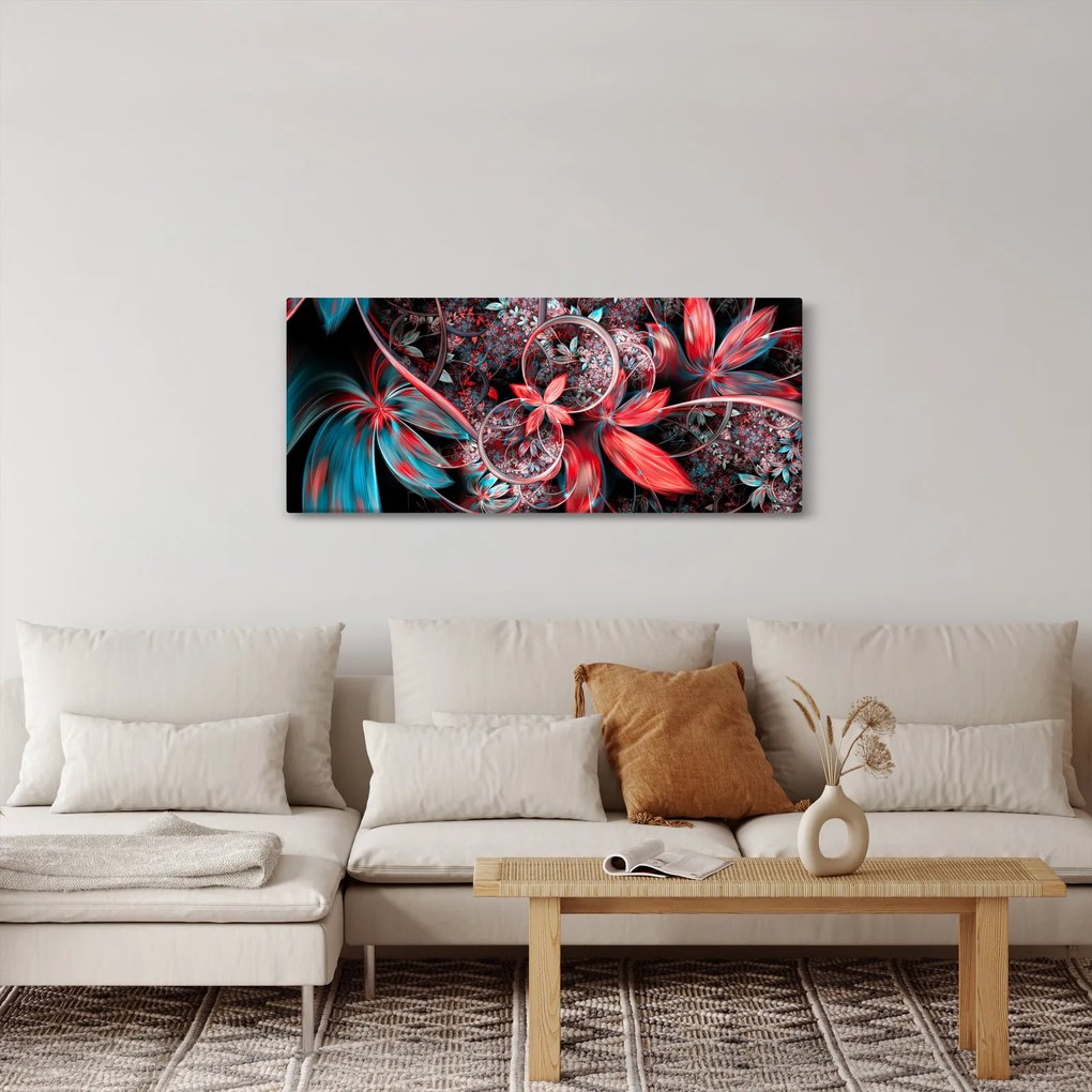 Absztrakt képek egzotikus virágok (120x50 cm)