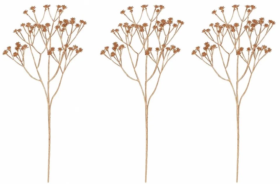 Gypsophila ágak virágokkal, 3 db, arany, 63 cm