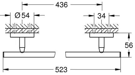 GROHE 41166000 - 522 mm-es törölközőtartó, fényes króm