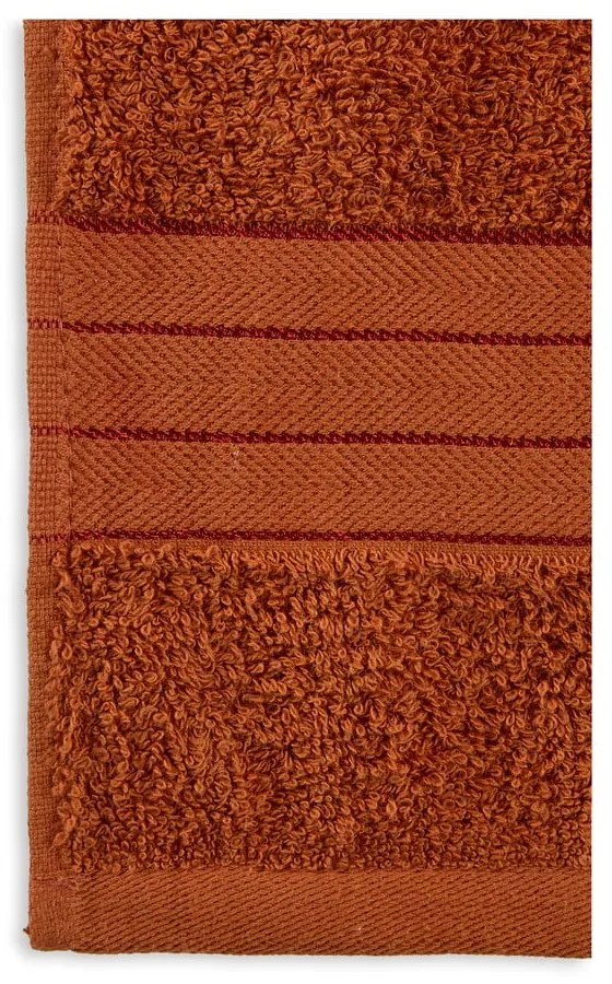 Téglavörös frottír pamut fürdőlepedő szett 2 db-os 70x140 cm – Good Morning