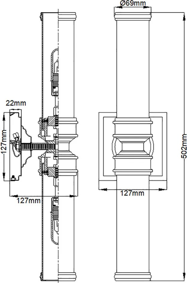 Feiss PAYNE FE-PAYNE2-BATH Fali lámpa 2x40W/G9 IP44