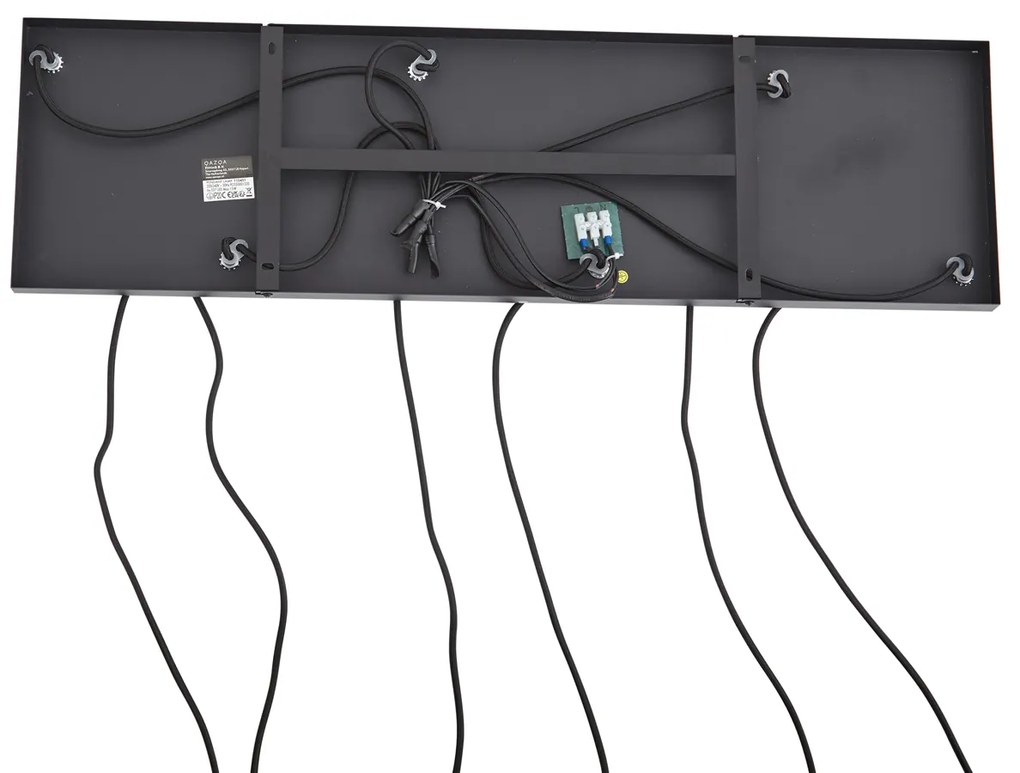 Design függőlámpa fekete füstüveggel, 6 ágú - Ana