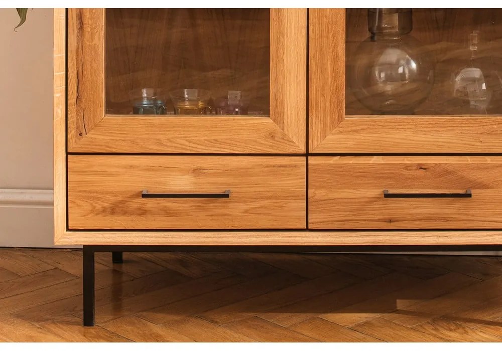 Natúr színű tölgyfa tálalószekrény 144x95 cm Abies – The Beds