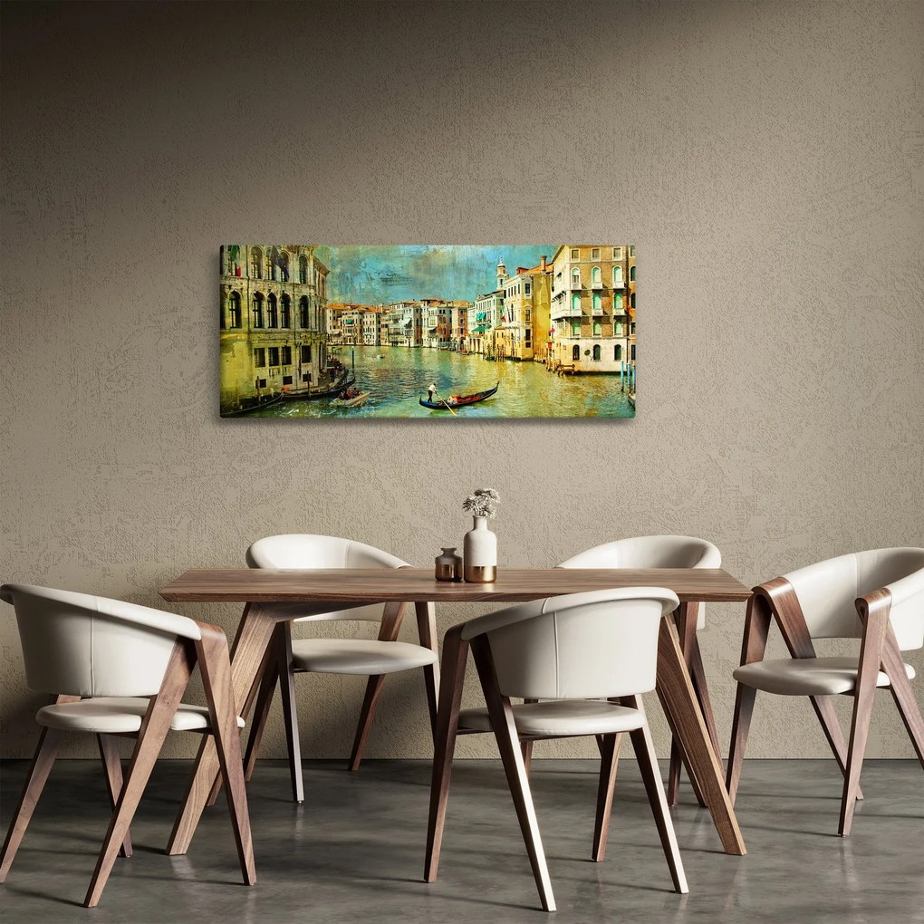 Kép - velencei csatorna és gondolák (120x50 cm)