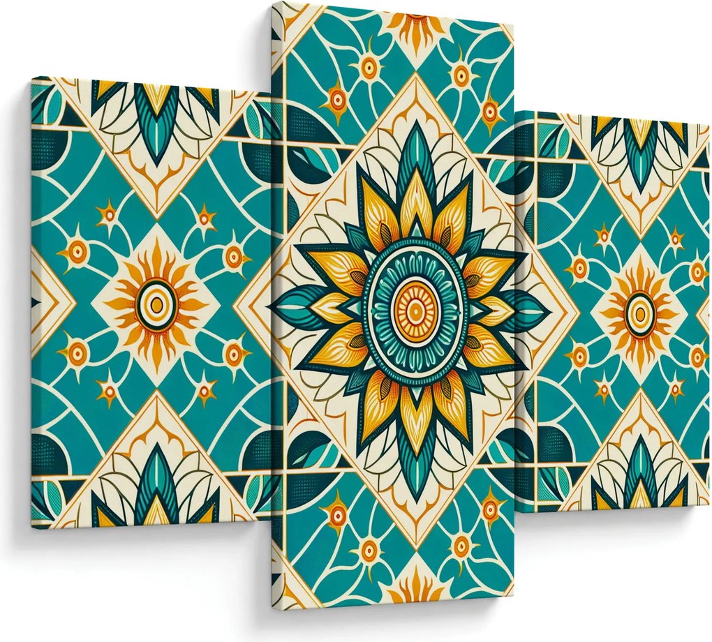 Kép - Türkiz minta (90x60 cm)
