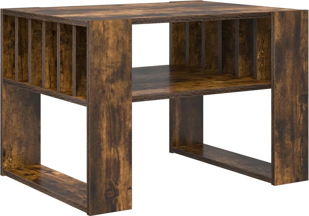 vidaXL Dohányzóasztal Füstölt tölgy 66 x 49,5 x 45 cm Faanyag