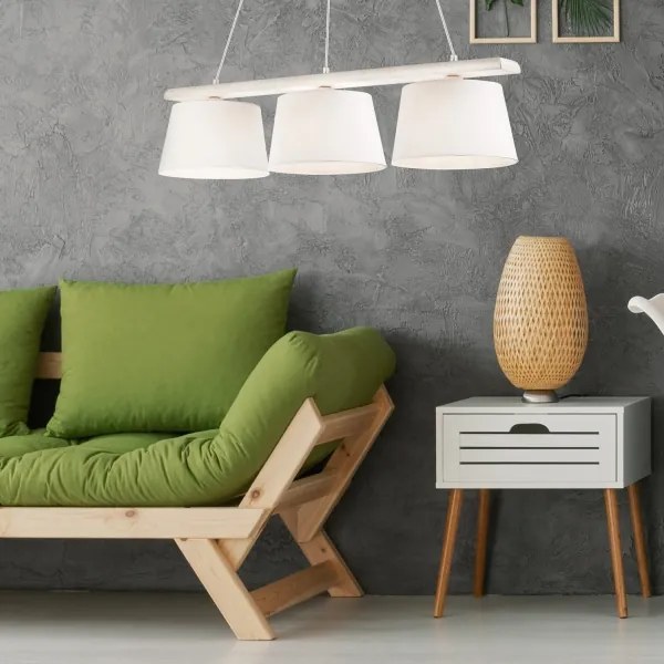 AIDA kábeles csillár 3xE27/60W/230V tölgy/fehér