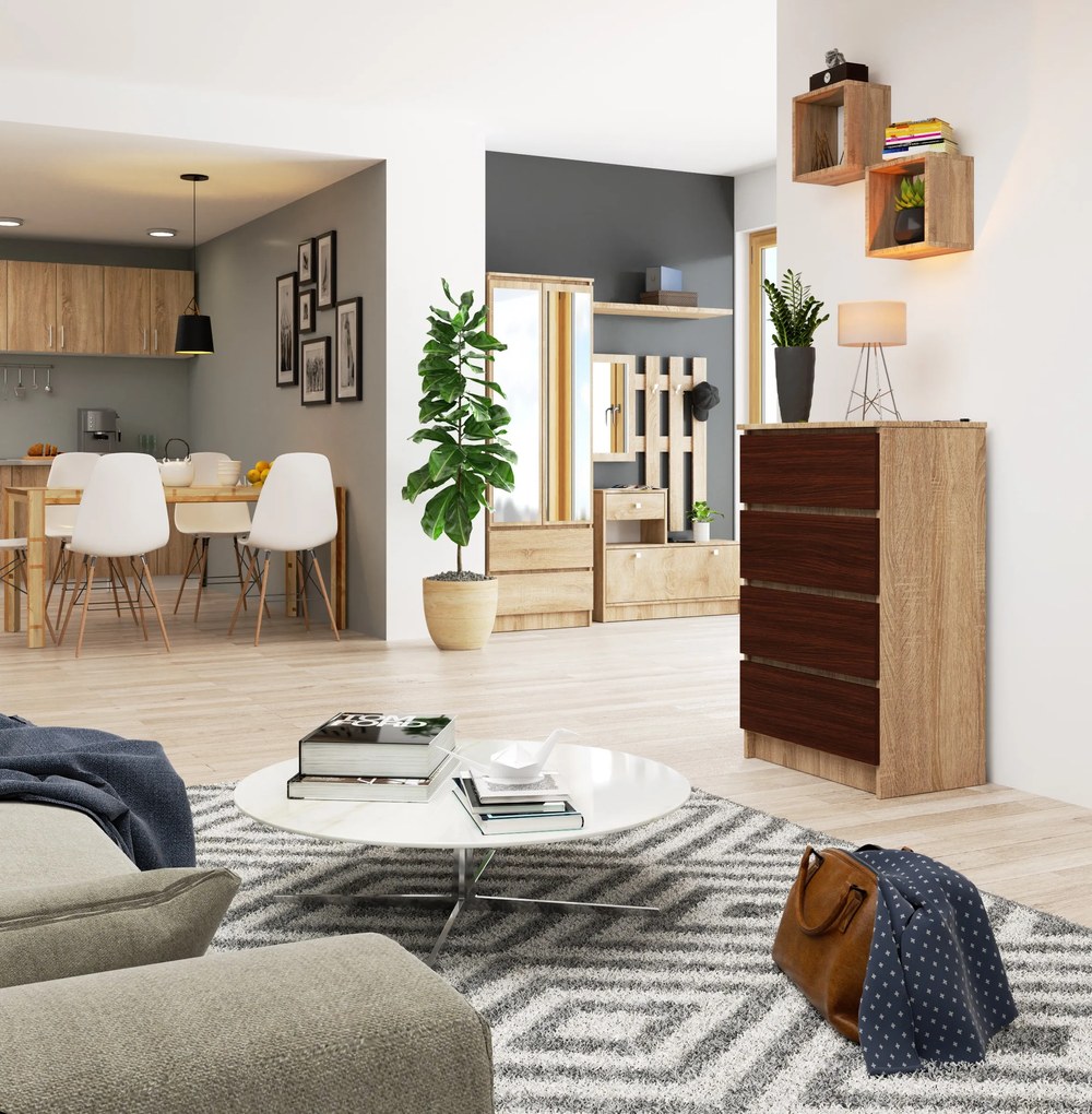 Komód Kadir Típus2 (szonoma tölgy + wenge). Akció -15%. 1069023