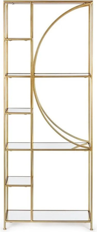 Aranyszínű acél könyvespolc 66x176x25,5 cm Elenor – Bizzotto