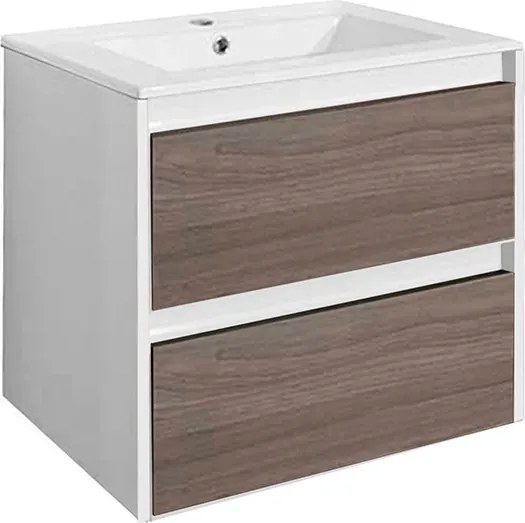 Porto 60 alsó szekrény mosdóval fehér-rauna szil