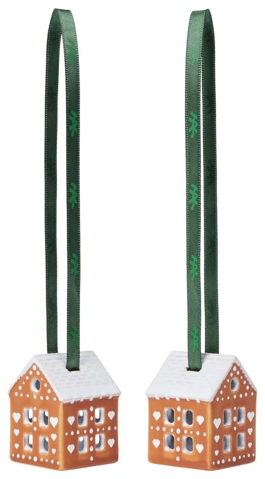 Kerámia karácsonyfadísz készlet 2 db-os 5 cm Gingerbread – Kähler Design